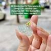 39.96 Liên Hoa Phỉ Thuý Jadeite A - Cao Băng - Lão - Hoa Bay Lam - VV18K - KC Tấm ~ 15x26x5,5mm