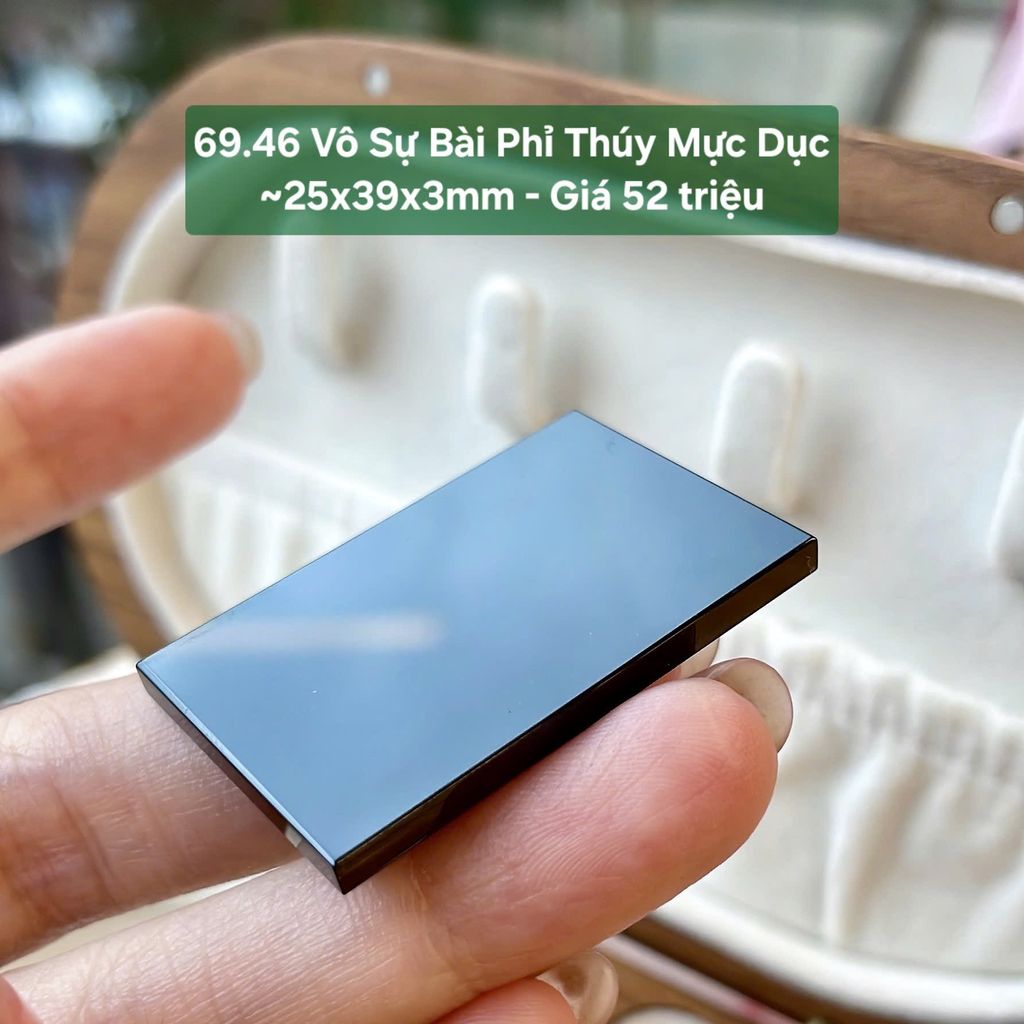 Vô Sự Bài Phỉ Thuý Mực Dục ~25x39x3mm 69.46