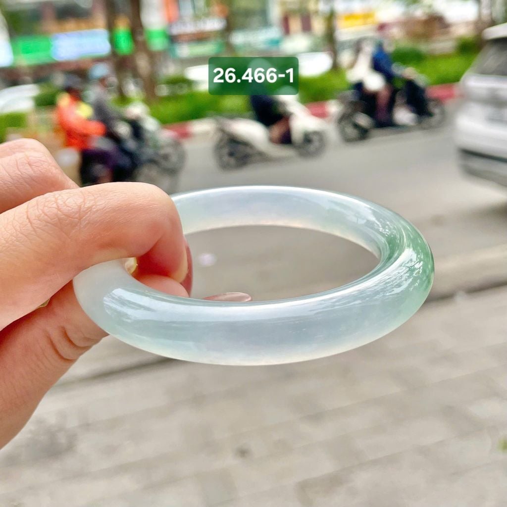 Vòng Đũa Phỉ Thúy Băng - Keo - Đốm Lục ~53x10,4x10,6mm 26.466*