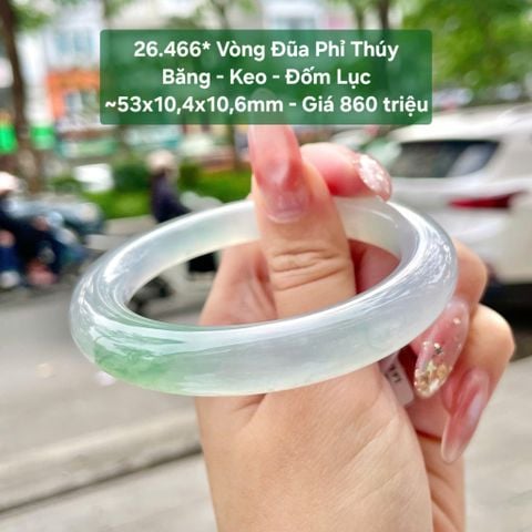 Vòng Đũa Phỉ Thúy Băng - Keo - Đốm Lục ~53x10,4x10,6mm 26.466*