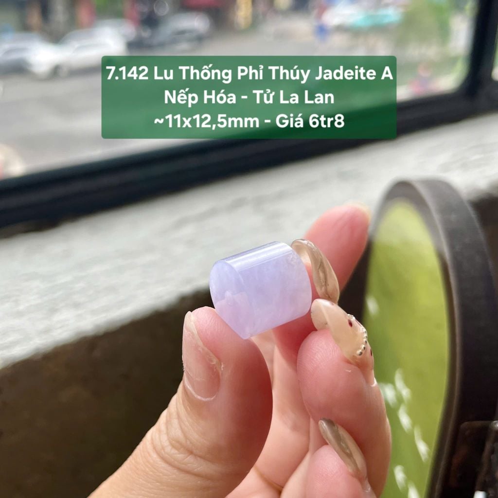 Lu Thống Phỉ Thúy Jadeite Nếp Hóa Tử La Lan - ~11x12,5mm 7.142