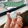 Khấu Hoa Văn Phỉ Thúy Jadeite A Nếp Hóa- Lão- Hoa Bay Du Thanh ~25,6x6,2mm 10.402