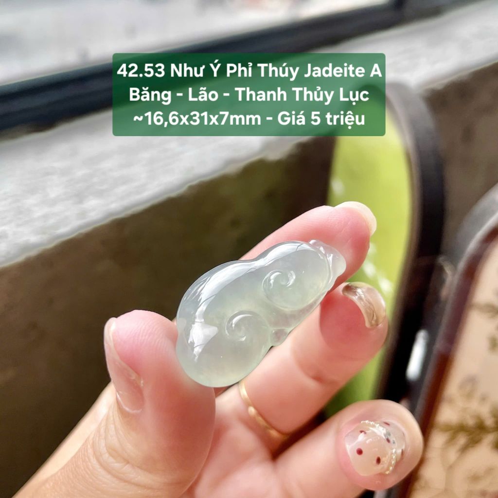 Như Ý Phỉ Thúy Jadeite A Băng Lão Thanh Thủy Lục ~16,6x31x7mm 42.53