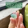 39.90 Liên Hoa Phỉ Thúy Jadeite A Nếp Băng Lão Hoa Bay Lam - VT 18K KC Tấm - ~15,5x20,3x6,3mm