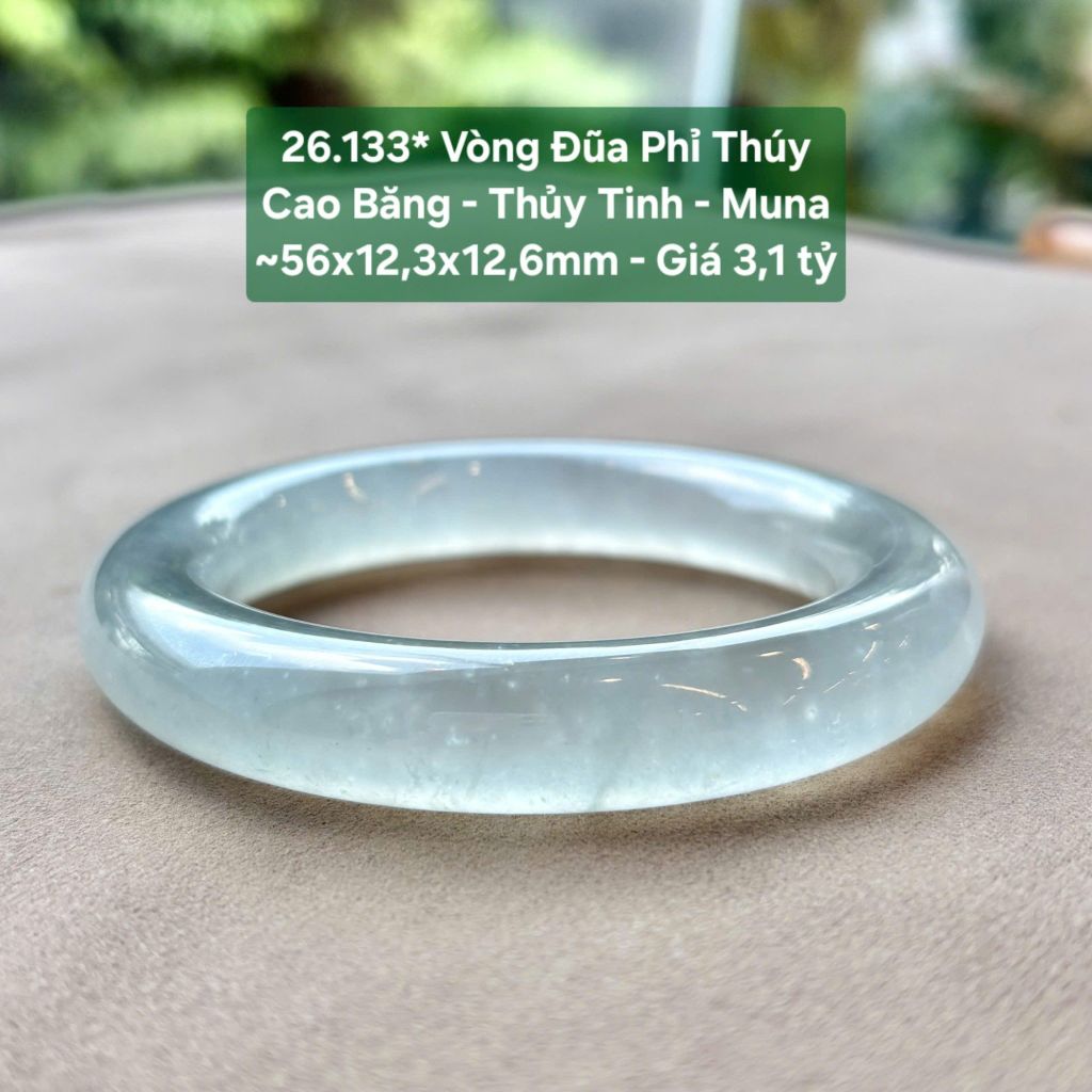 Vòng Đũa Phỉ Thúy Cao Băng Thủy Tinh Muna ~56x12,3x12,6mm 26.133*