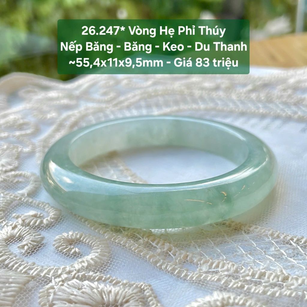Vòng Hẹ Phỉ Thúy Nếp Băng Băng Keo Du Thanh ~55,4x11x9,5mm 26.247*