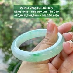 Vòng Hẹ Phỉ Thúy Băng - Keo - Hoa Bay Lục Táo Cay ~50,8x11,3x8,2mm 26.261
