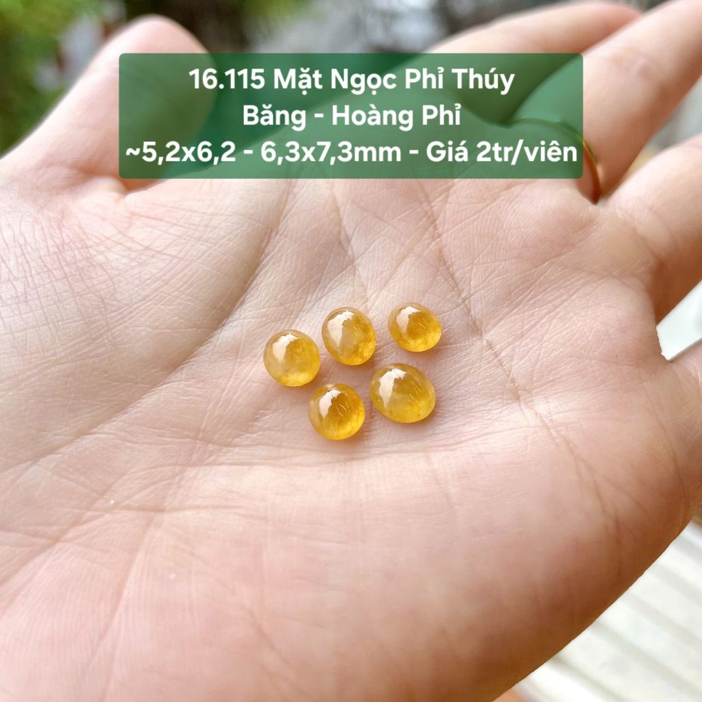 Mặt Ngọc Phỉ Thúy Băng - Hoàng Phỉ ~5,2x6,2 - 6,3x7,3mm 16.115