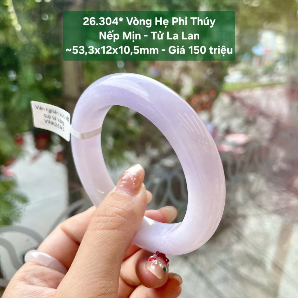Vòng Hẹ Phỉ Thúy Nếp Mịn - Tử La Lan ~53,3x12x10,5mm 26.304*