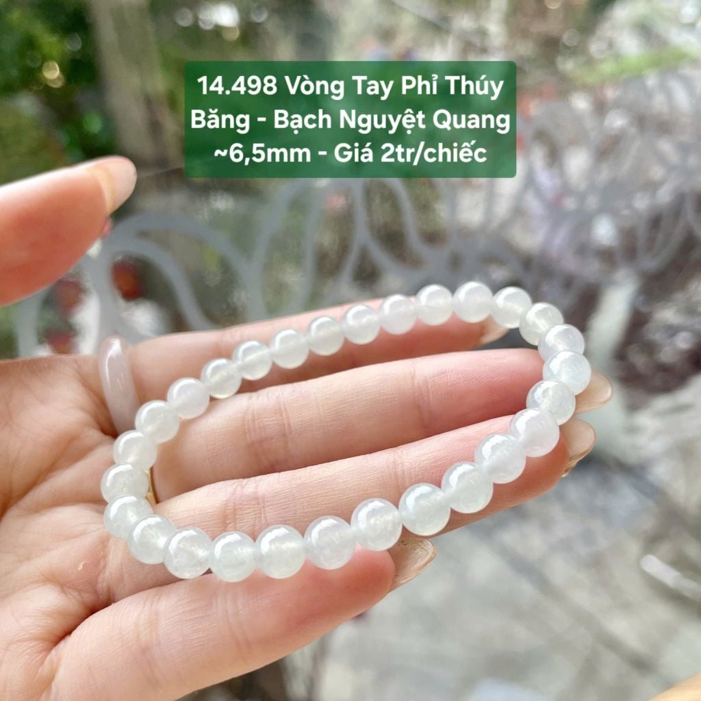 Vòng Tay Phỉ Thúy Băng - Bạch Nguyệt Quang ~6,5mm 14.498