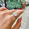 Nhẫn Ngọc Phỉ Thúy Băng - Keo - Hoa Bay Lục Vàng Trắng 14K - Moissanite ~6,3x11mm 130.32