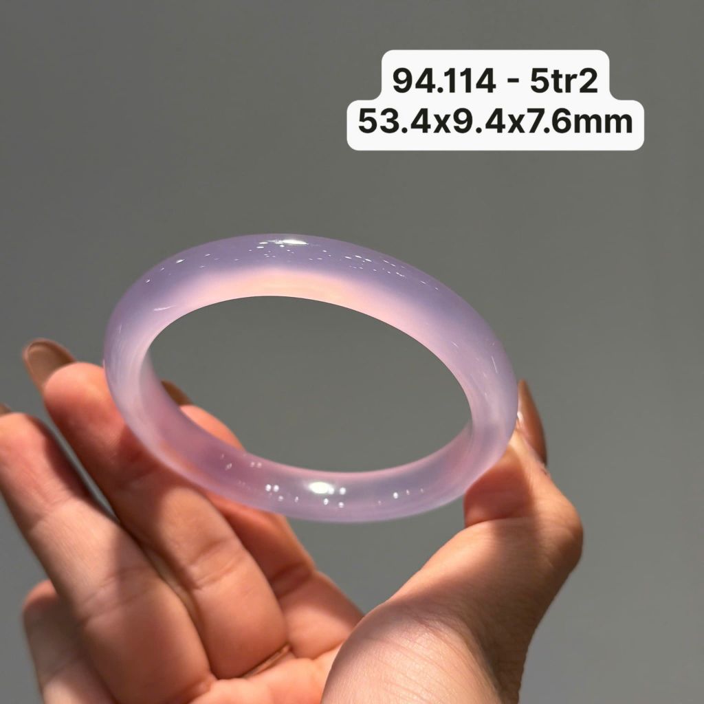 Vòng Ngọc Tuỷ Chalcedony Tử La Lan ~53.4x9.4x7.6mm94.114