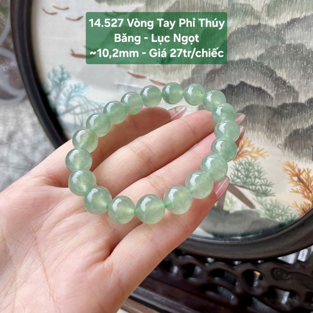 Vòng Tay Phỉ Thúy Băng - Lục Ngọt ~10,2mm 14.527