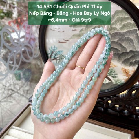 Chuỗi Quấn Phỉ Thúy Nếp Băng - Băng - Hoa Bay Lý Ngò ~6,4mm 14.531