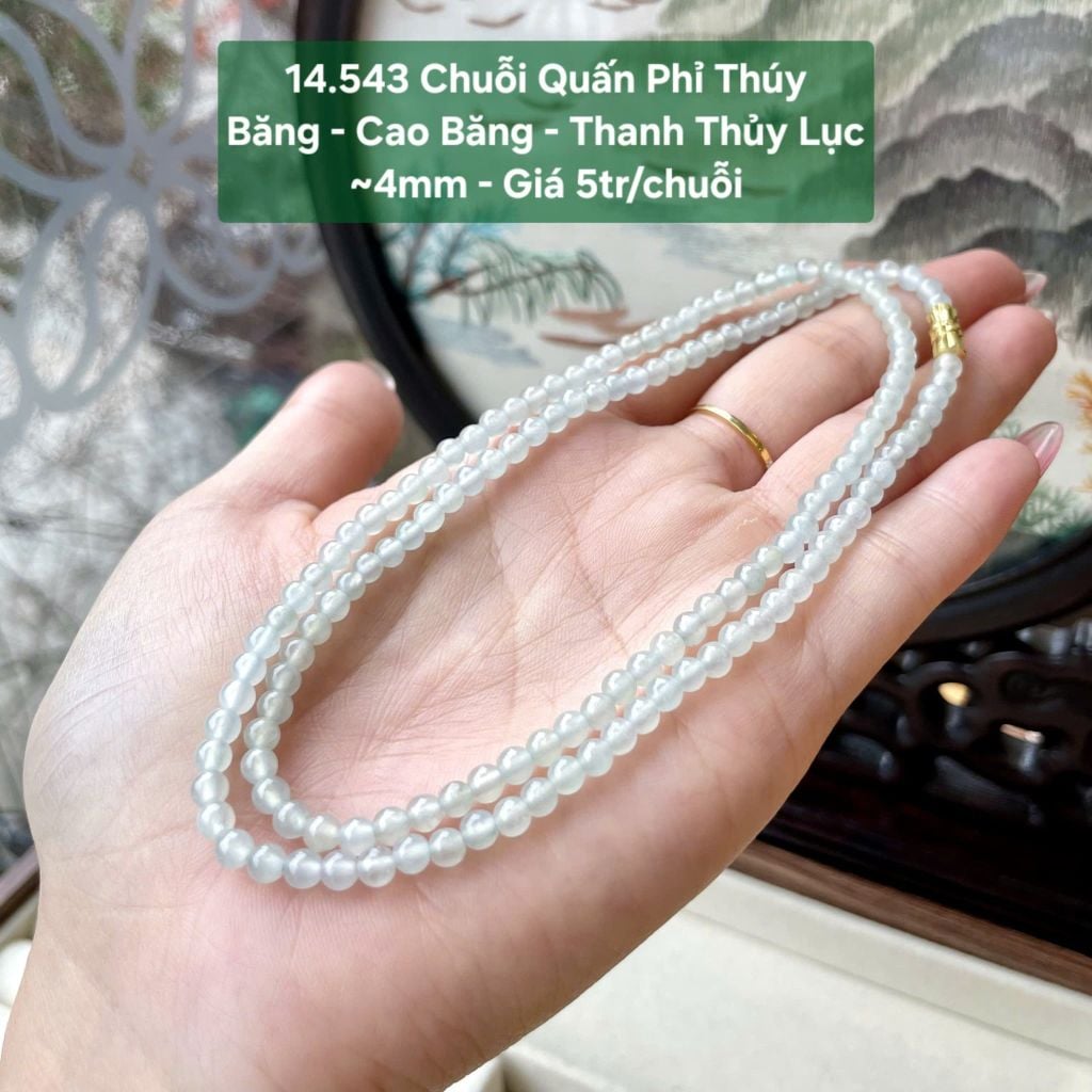 Chuỗi Quấn Phỉ Thúy Băng - Cao Băng - Thanh Thủy Lục ~4mm 14.543