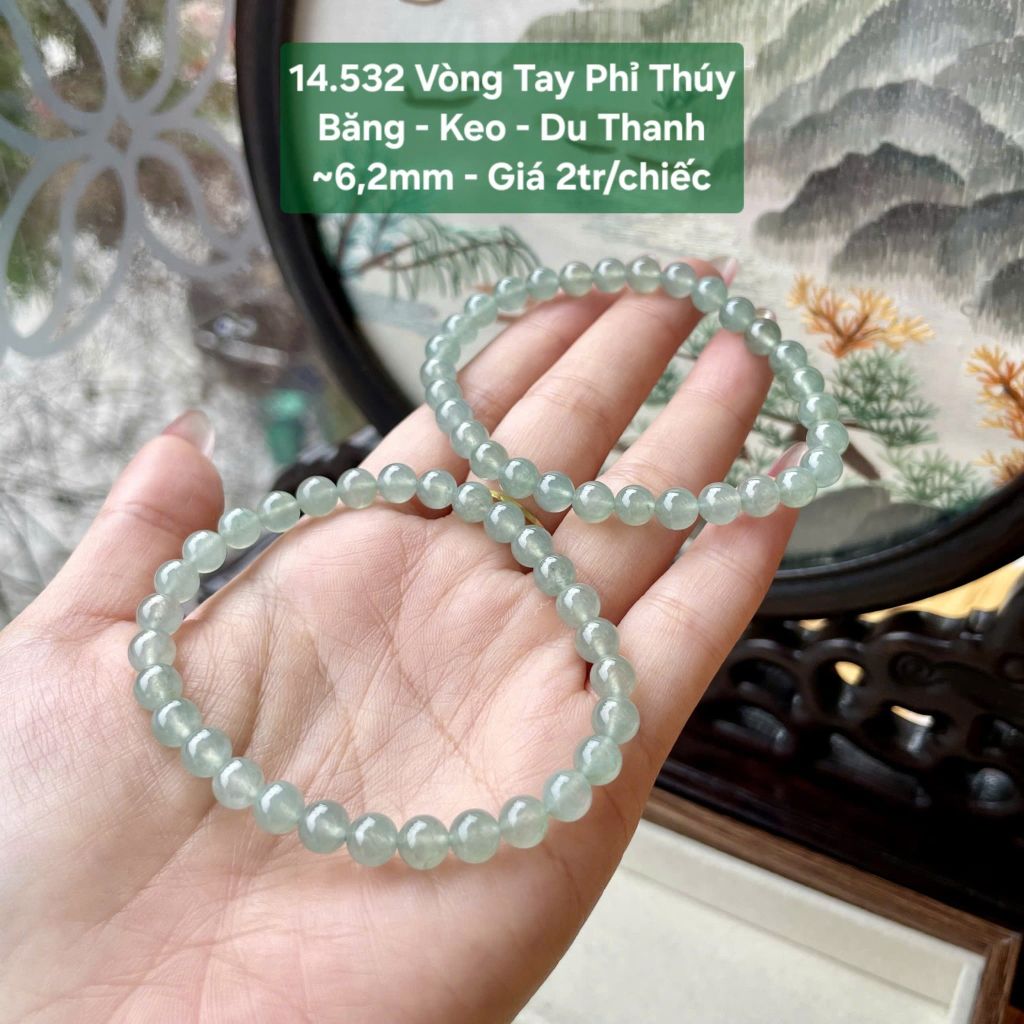 Vòng Tay Phỉ Thúy Băng - Keo - Du Thanh ~6,2mm 14.532