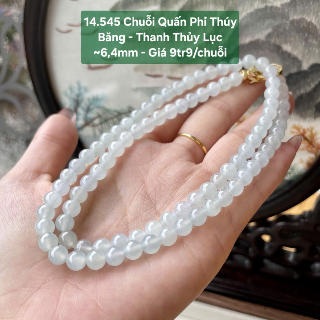 Chuỗi Quấn Phỉ Thúy Băng Thanh Thủy Lục - ~6,4mm 14.545