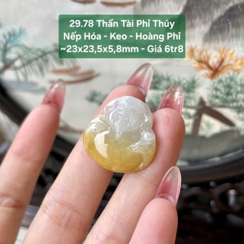Thần Tài Phỉ Thúy Nếp Hóa - Keo Hoàng Phỉ - ~23x23,5x5,8mm 29.78