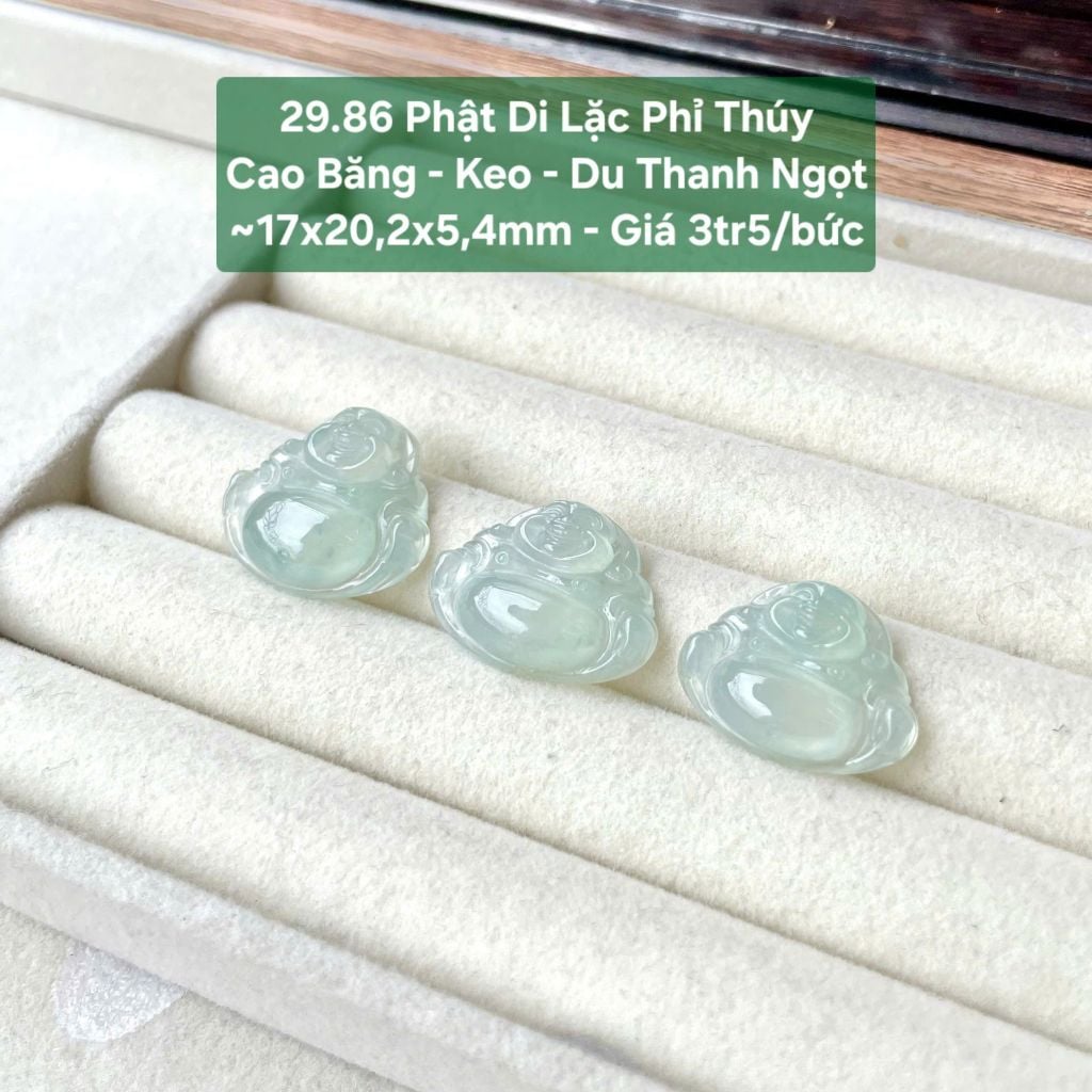 Phật Di Lặc Phỉ Thúy Cao Băng - Keo Du Thanh Ngọt ~17x20,2x5,4mm 29.86