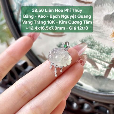 Liên Hoa Phỉ Thúy Băng Keo Bạch Nguyệt Quang - VT18 KC tấm ~12,4x16,5x7,8mm 39.50