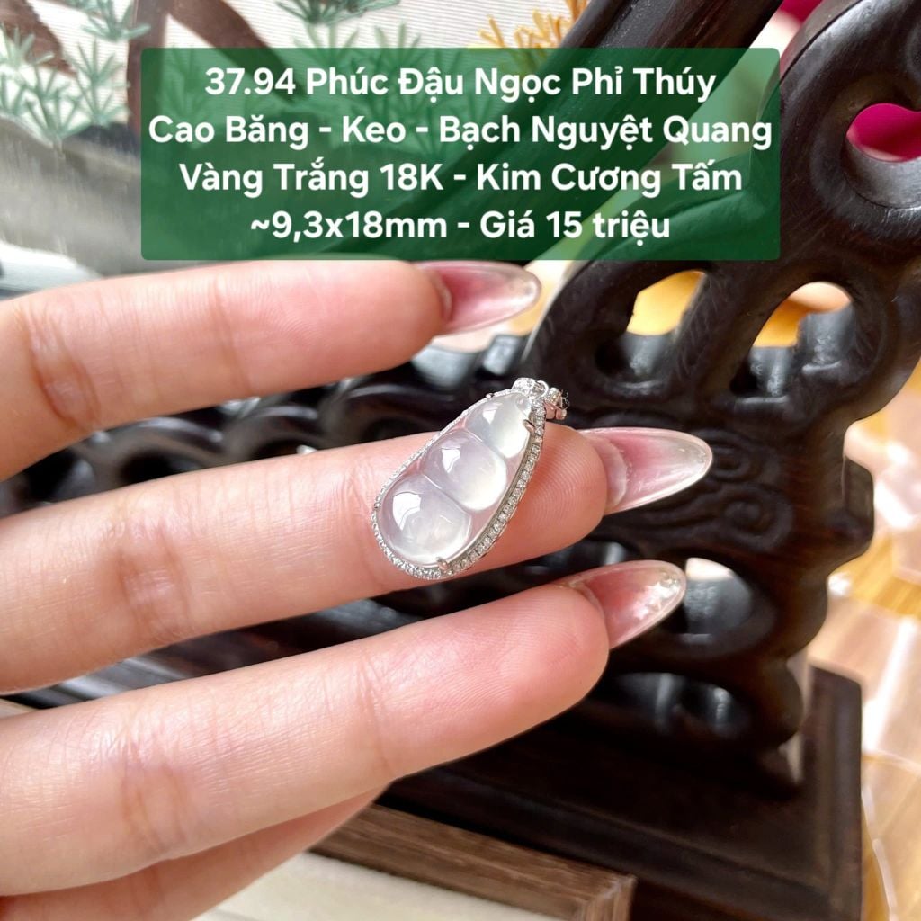 Phúc Đậu Ngọc Phỉ Thúy Cao Băng Keo Bạch Nguyệt Quang - VT18 KC tấm ~9,3x18mm 37.94