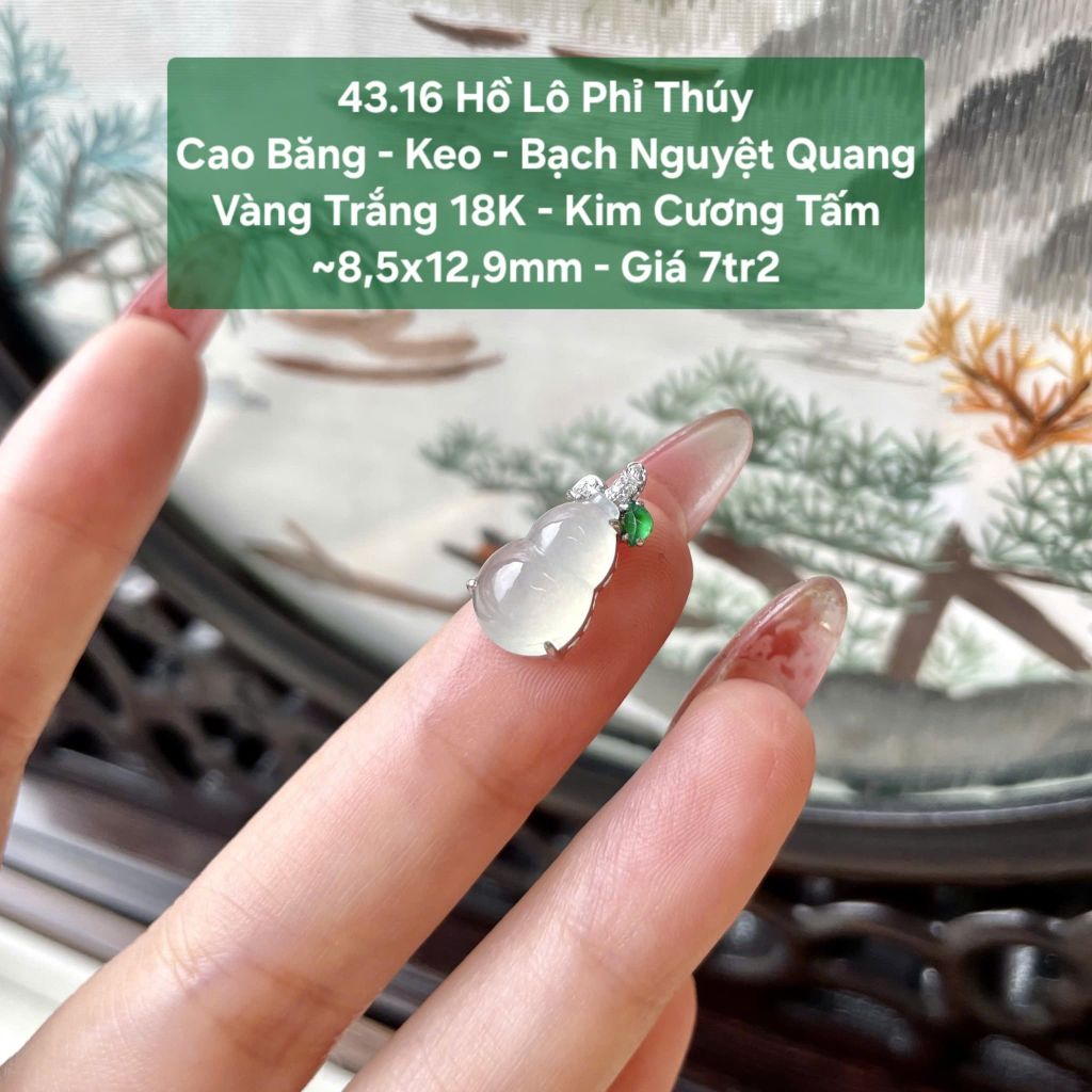 Hồ Lô Phỉ Thúy Cao Băng - Keo Bạch Nguyệt Quang - VT18 KC tấm ~8,5x12,9mm 43.16