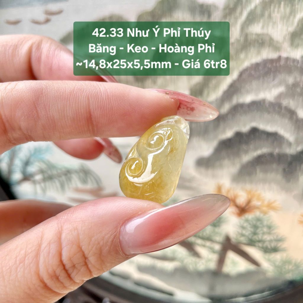 Như Ý Phỉ Thúy Băng Keo Hoàng Phỉ ~14,8x25x5,5mm 42.33