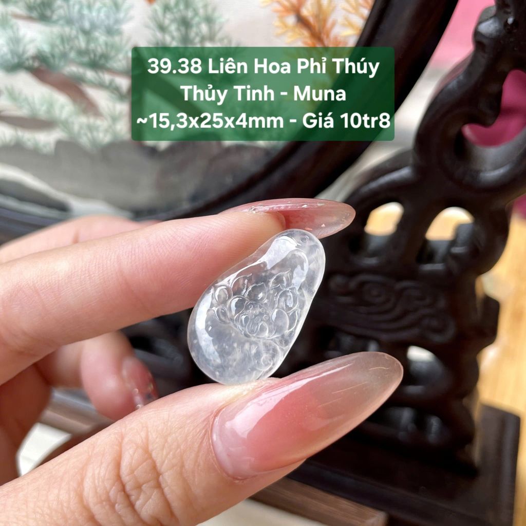 Liên Hoa Phỉ Thúy Thủy Tinh - Muna 15,3x25x4mm 39.38