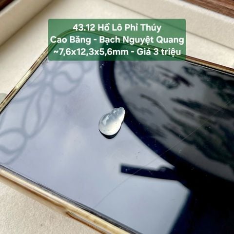 Hồ Lô Phỉ Thúy Cao Băng Bạch Nguyệt Quang ~7,6x12,3x5,6mm 43.12