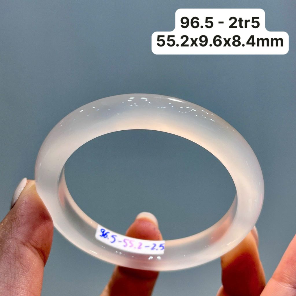 Vòng Hẹ Ngọc Tuỷ Chalcedony Bạch Nguyệt Quang 55.2x9.6x8.4mm 96.5