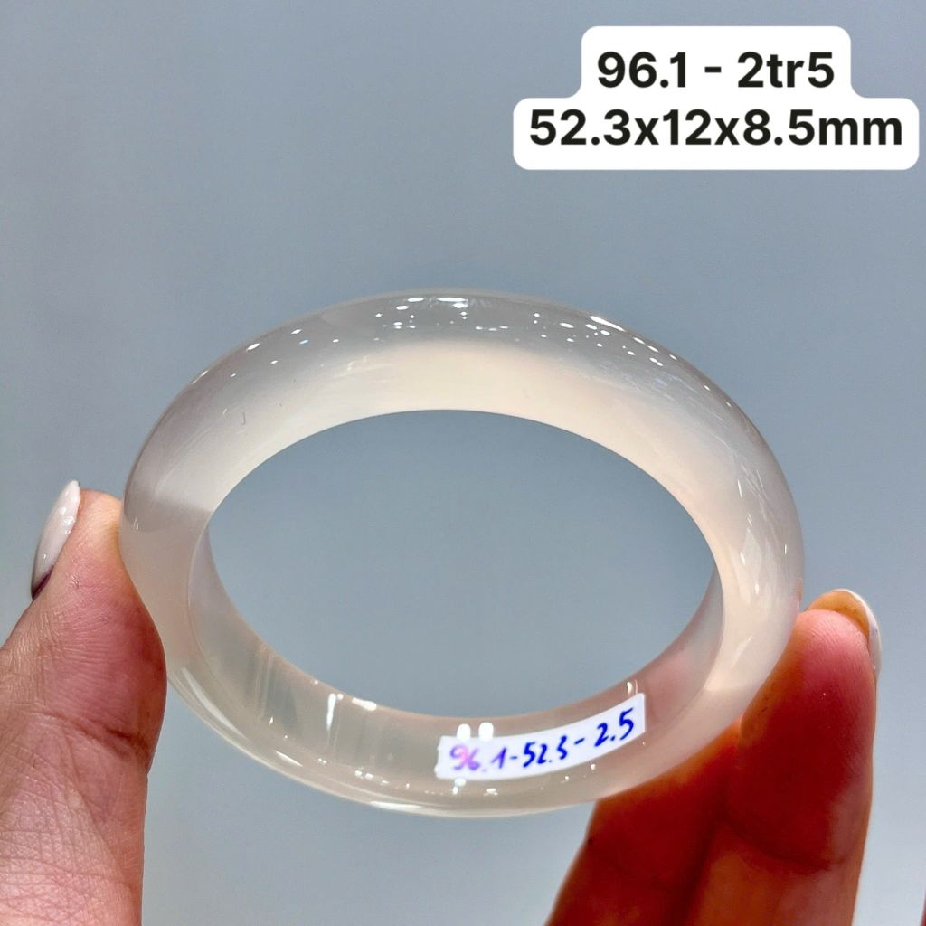 Vòng Hẹ Ngọc Tuỷ Chalcedony Bạch Nguyệt Quang 52.3x12x8.5mm 96.1
