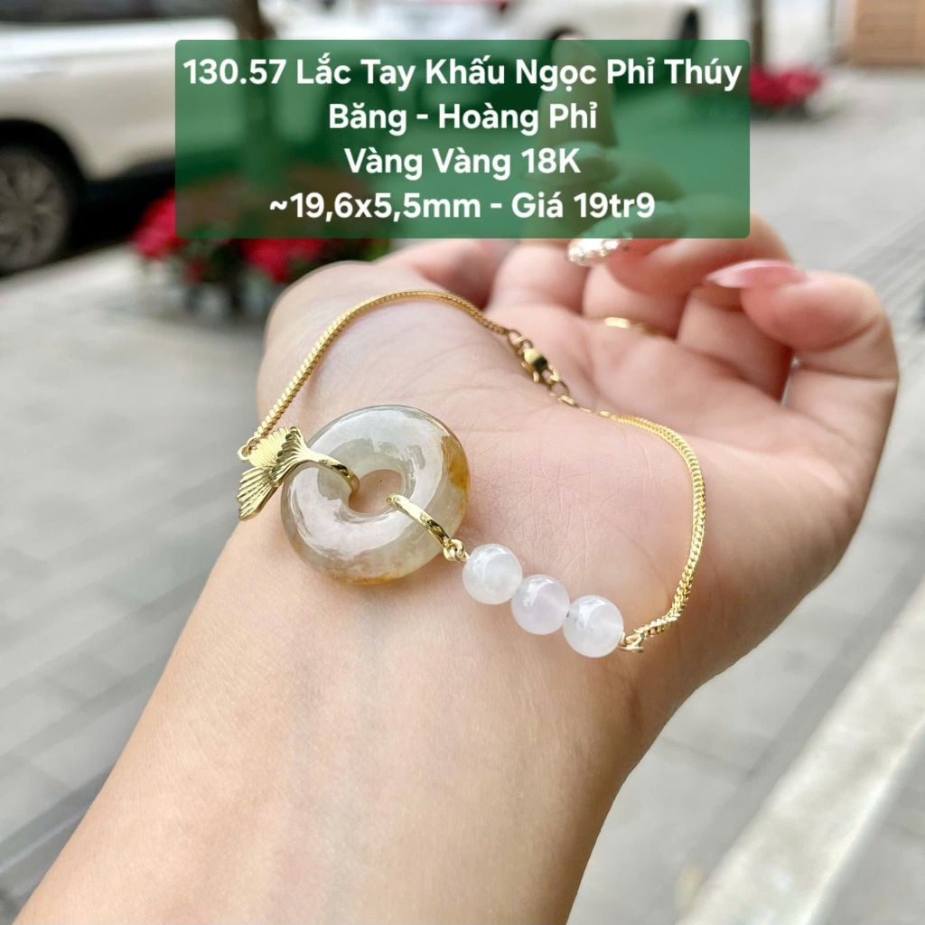 Lắc Tay Khấu Ngọc Phỉ Thúy Băng Hoàng Phỉ VV18 ~19,6x5,5mm 130.57