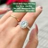 Nhẫn Ngọc Phỉ Thúy Cao Băng Hoa Bay Bạc 925 Moissanite Tấm ~6,6x8,8mm 130.61