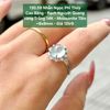 Nhẫn Ngọc Phỉ Thúy Cao Băng - Bạch Nguyệt Quang VT14k Moissanite Tấm - ~8x8mm 130.59