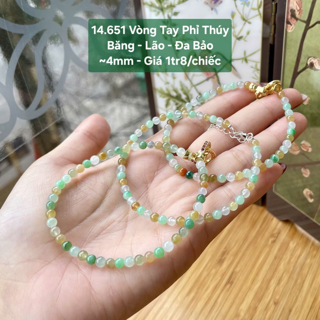 Vòng Tay Phỉ Thúy Băng - Lão - Đa Bảo ~ 4mm 14.651