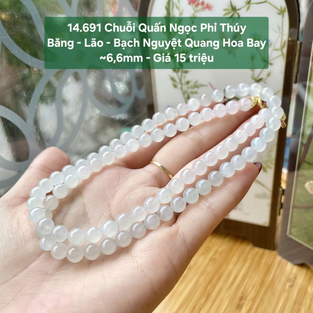 Chuỗi Quấn Ngọc Phỉ Thúy Băng - Lão - Bạch Nguyệt Quang Hoa Bay ~6,6mm 14.691