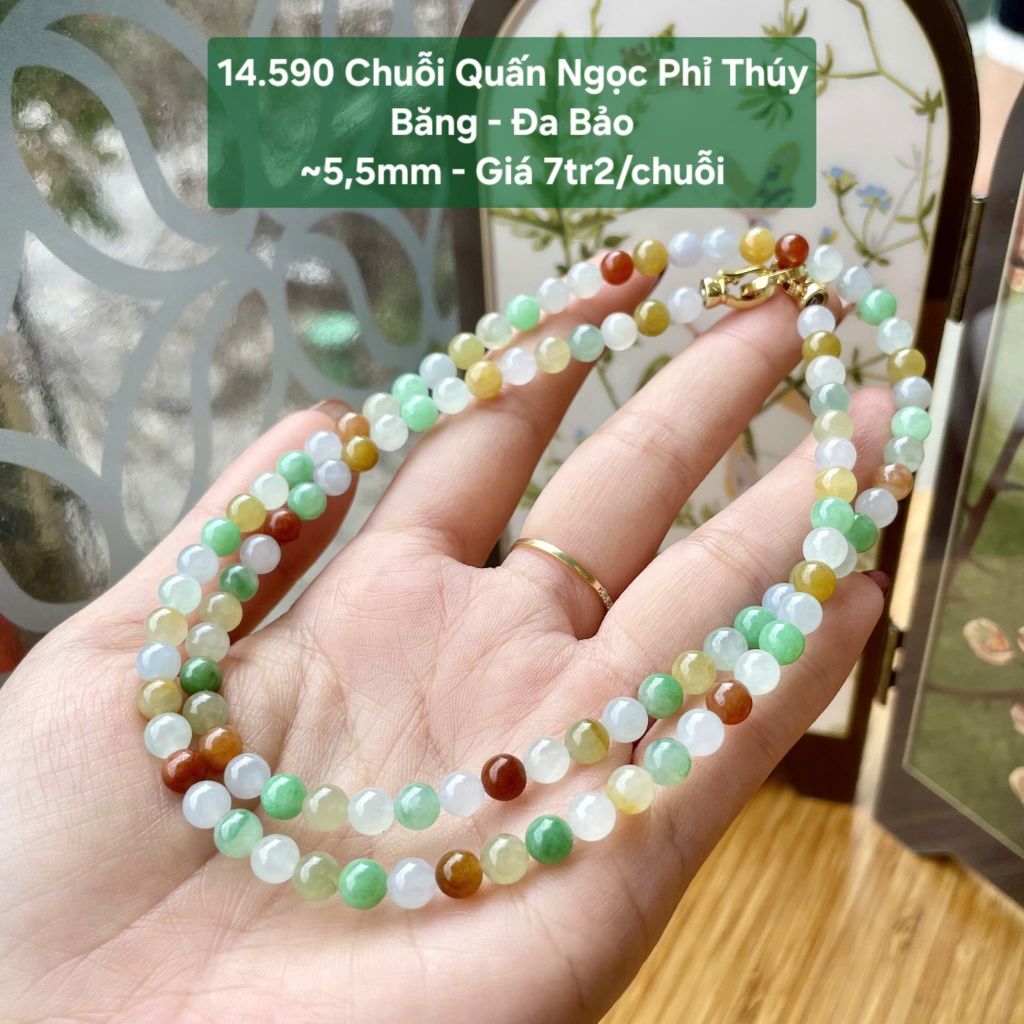 Chuỗi Quấn Ngọc Phỉ Thúy Băng Đa Bảo ~5,5mm 14.590