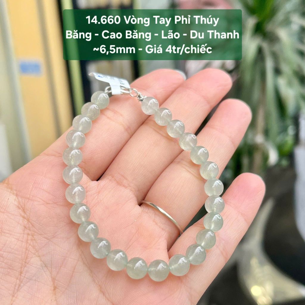 Vòng Tay Phỉ Thúy - Băng - Cao Băng Lão Du Thanh ~6,5mm 14.660