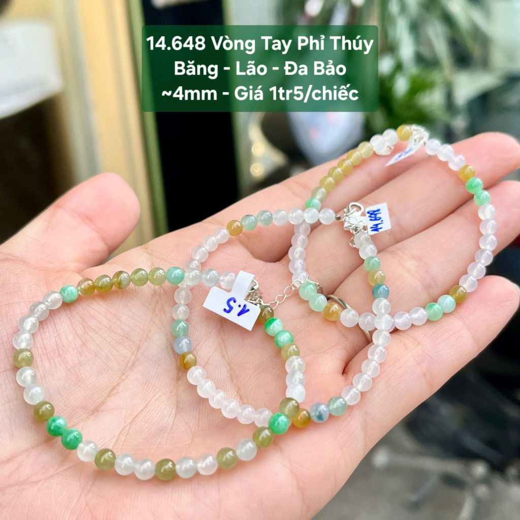 Vòng Tay Phỉ Thúy Băng - Lão - Đa Bảo ~4mm 14.648