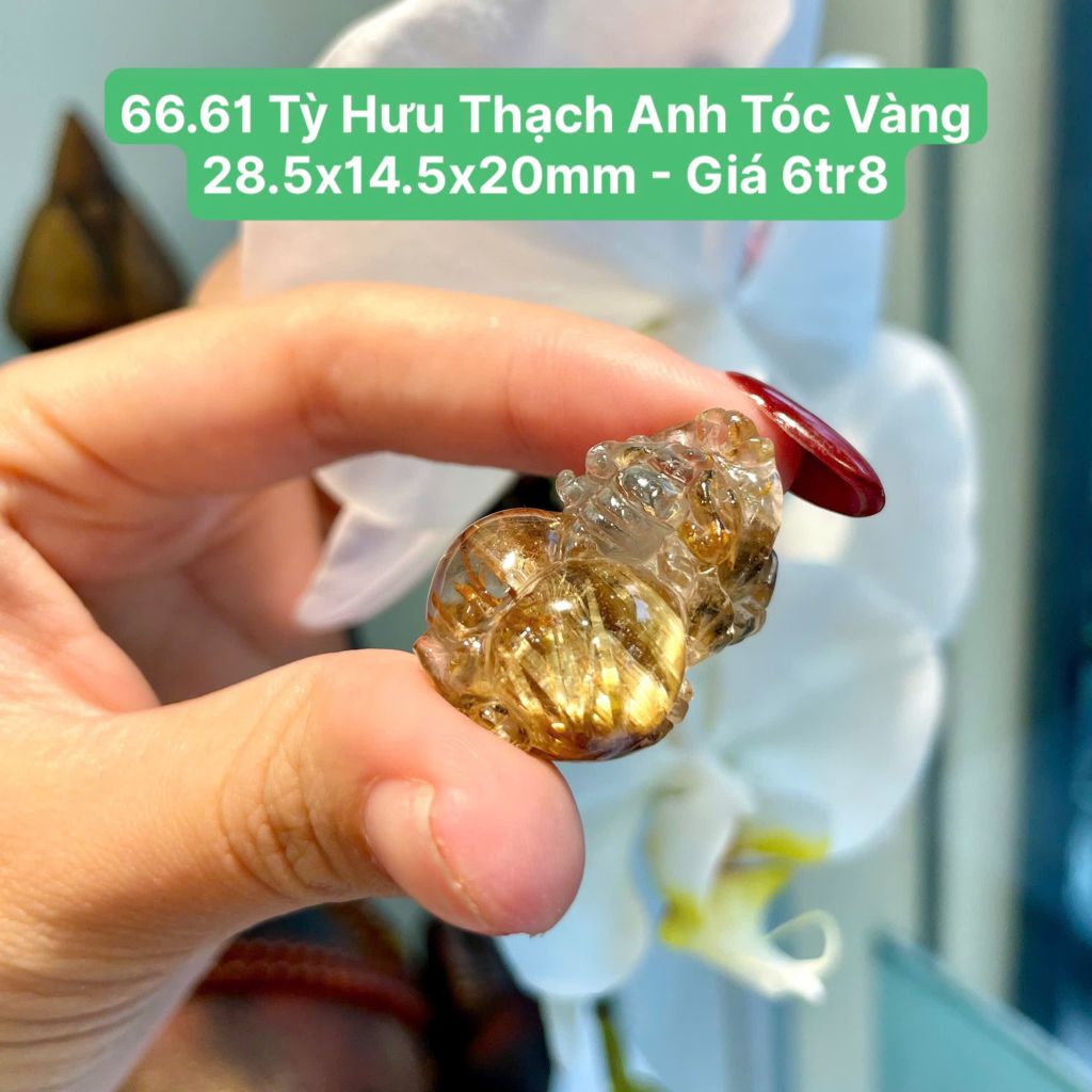 Tỳ Hưu Thạch Anh Tóc Vàng 28.5x14.5x20mm 66.61
