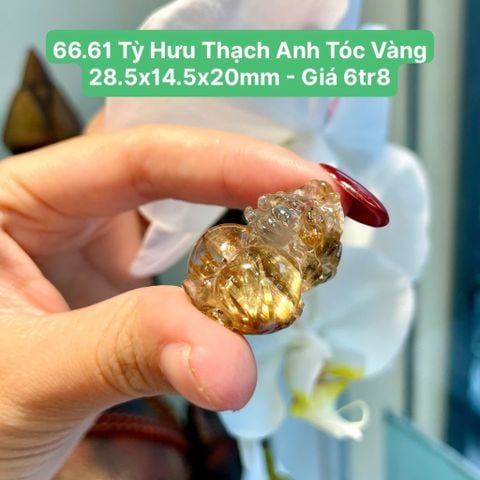 Tỳ Hưu Thạch Anh Tóc Vàng 28.5x14.5x20mm 66.61