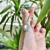 132.16 Lắc & Mặt Dây Phỉ Thuý Jadeite A Thuỷ Tinh - Bạch Nguyệt Quang VT18K - KC Tấm ~10x12mm