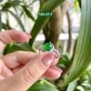 130.47 Nhẫn Phỉ Thuý Jadeite A Thuỷ Tinh - Đế Vương Lục - VT18K - KC Tấm ~ 7,2 x 7,5mm