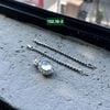 132.16 Lắc & Mặt Dây Phỉ Thuý Jadeite A Thuỷ Tinh - Bạch Nguyệt Quang VT18K - KC Tấm ~10x12mm
