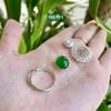 132.11 Mặt Dây & Nhẫn Phỉ Thuý Jadeite A Thuỷ Tinh - Đế Vương Lục - VT18K - KC Tấm ~ 10,3x11,3mm