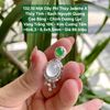 132.10 Mặt Dây Phỉ Thuý Jadeite A Thuỷ Tinh - Bạch Nguyệt Quang - Cao Băng - Chính Dương Lục - VT18K -KC Tấm - 6x6,3mm - 8,5x9,5mm