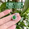 132.9 Mặt Dây Phỉ Thuý Jadeite A Thuỷ Tinh - Đế Vương Lục - VT18K -KC Tấm - 8,8x9,3mm