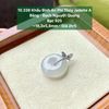 10.338 Khấu Bình An Phỉ Thuý Jadeite A - Băng -  Bạch Nguyệt Quang - Bạc 925 ~19,3x5,8mm