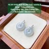 10.341 Khấu Bình An Phỉ Thuý Jadeite A - Băng  - Trắng Phớt Lam - VT18K - KC Tấm ~19,3x5mm