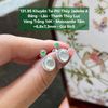131.95 Khuyên Tai Phỉ Thuý Jadeite A - Băng - Lão - Thanh Thuỷ Lục - VT14K - Mois Tấm ~6,8x7,3mm